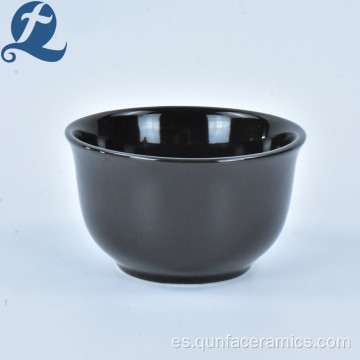 Juego de tazón de sopa de cerámica negra de gres personalizado